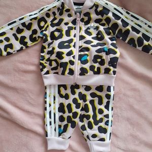 Adidas Baby Girl Pink Cheetah Track Suit